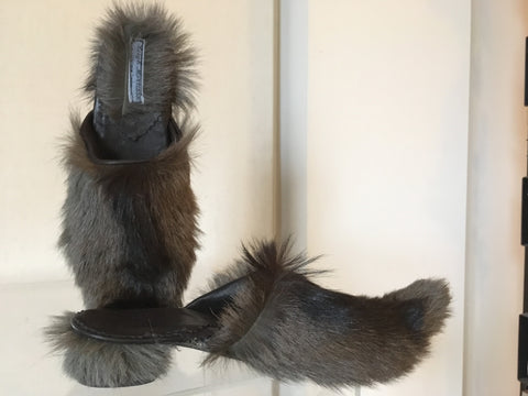 Handmade Fur Babouche  Slippers...indoor and out