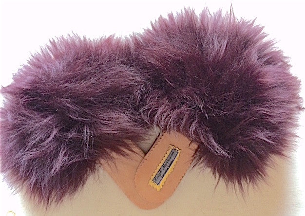 Purple Sheepskin sliders